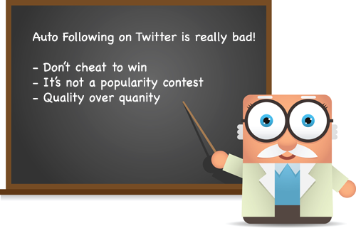 auto following on twitter is bad