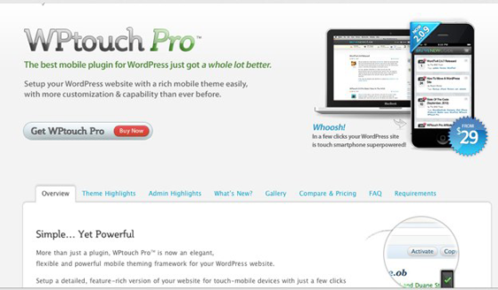 wp touch pro